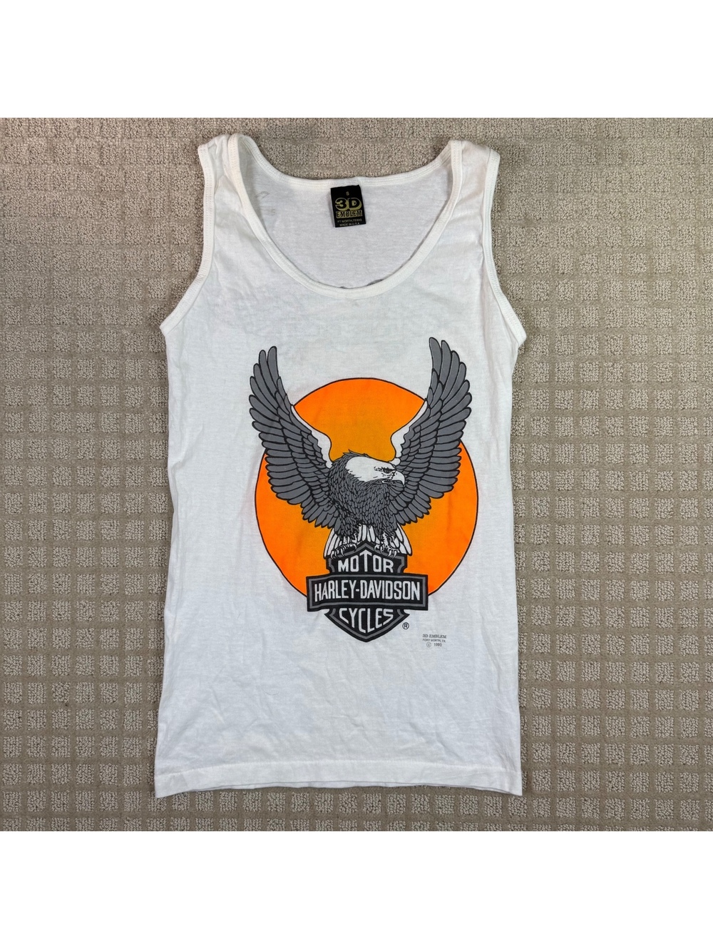 Vintage 1990 3D Emblem Harley Davidson Tank Top Small